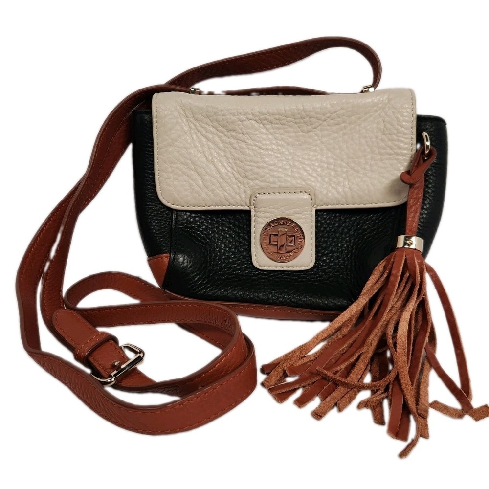 Isaac Mizrahi Live Bridgehampton Colorblock Leather Crossbody Bag A253914 Tassel